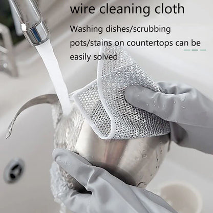 Silver Wire Rag Steel Wire Dishcloth kitchen Dishcloth Mesh Non-stick Oil Rag
