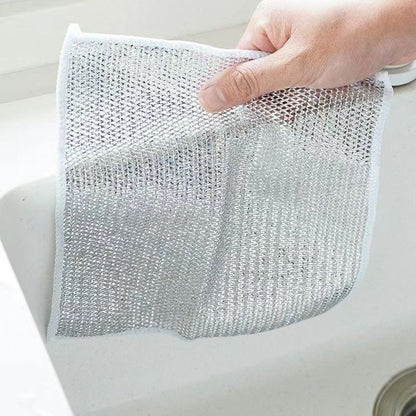 Silver Wire Rag Steel Wire Dishcloth kitchen Dishcloth Mesh Non-stick Oil Rag